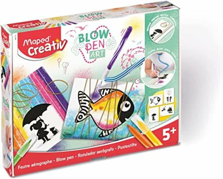 Image du produit Maped CREATIV 846710 Stylos à souffler Blow Pen String Art-avec spray et coloriage (Multicolore, 1 x)