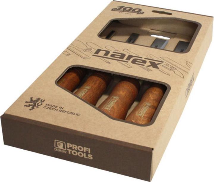 Produktbild Narex Meissel-Set mit abgeschrägten Kanten und gewachsten Griffen 4 teilig