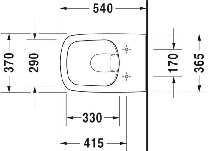 Actual product image Duravit Wall-hung WC DURASTYLE RIMLESS deep, 370x540mm white