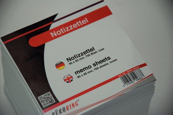 Büroring Ersatz-Notizzettel, 90 x 90 x 90 mm, weiss, 700 Blatt