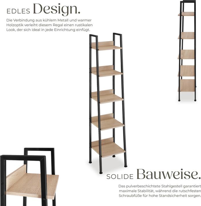 Actual product image tectake Étagère échelle (35.5 x 31.5 x 170.5 cm)