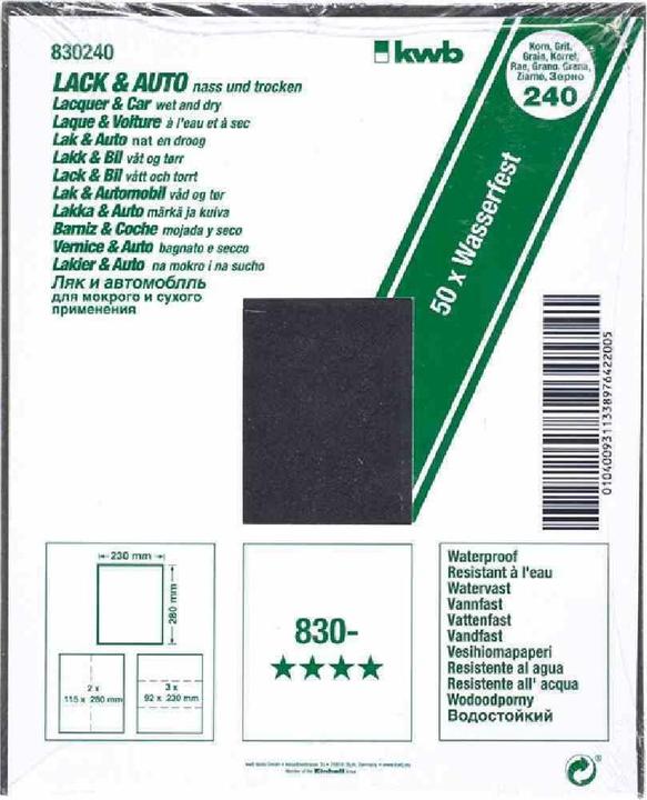 Produktbild kwb Schleifpapier Lack & Auto K 240 (K 240)