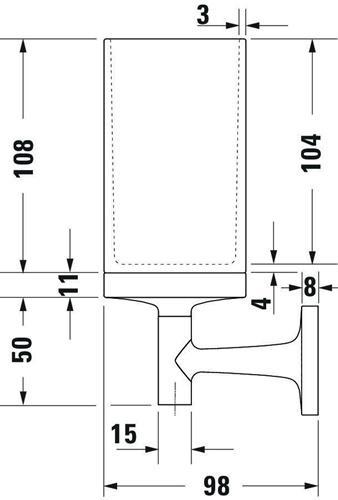 Produktbild Duravit Starck T Glashalter, Wandmontage, 009931