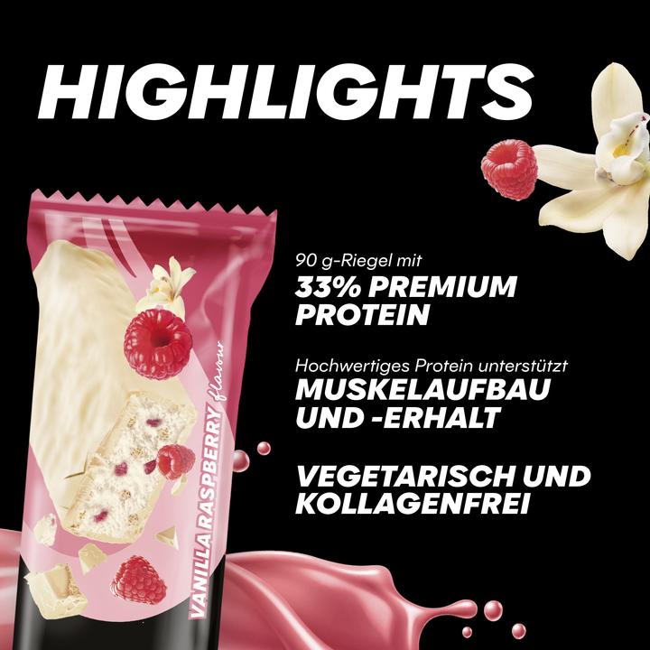Produktbild Powerbar Protein Plus 33% (Vanille, Himbeere, 10 Stk., 900 g)
