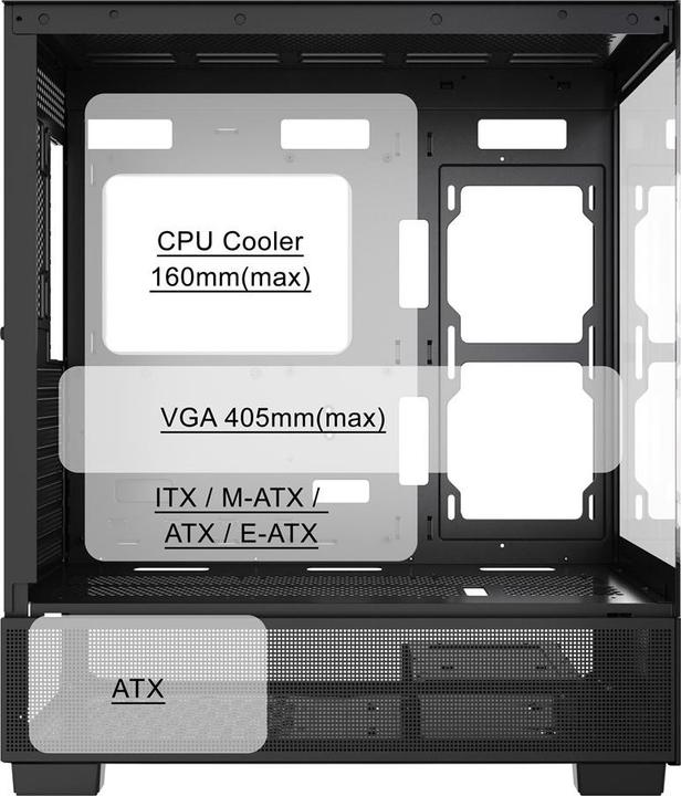 Immagine prodotto Gembird Computer components Gaming Computer Case Fornax X550 (ITX, ATX, E-ATX, mATX)