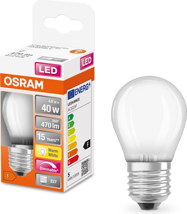 Produktbild Osram Led Retrofit Classic P (E27, 4.80 W, 470 lm, 6 x, F)