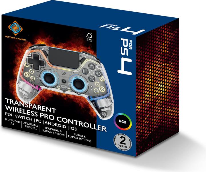 Productafbeelding Deltaco Gaming PS4 draadloze controller (Switch OLED, Switch, PC, Android, iOS, PS4, PS4 Pro)
