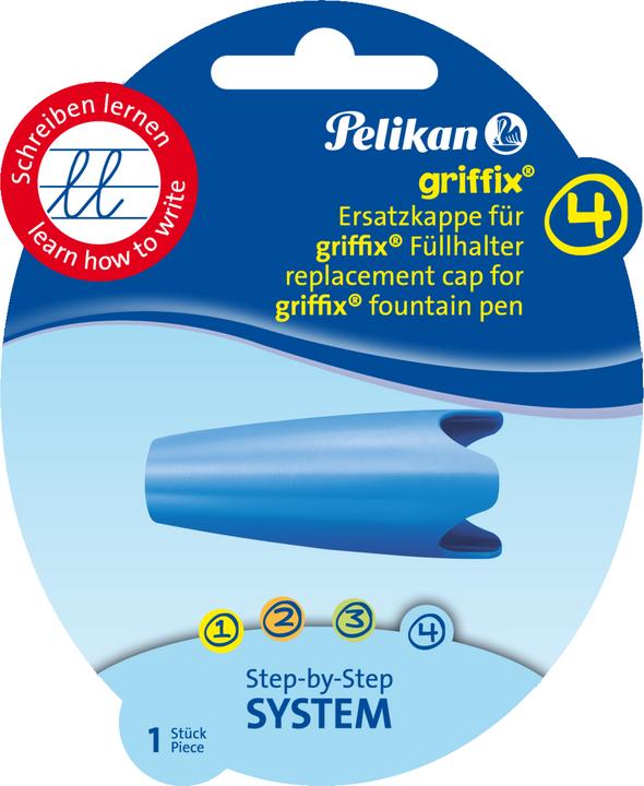 Actual product image Pelikan Replacement cap for fountain pen ""griffix"" NEW assorted colours in 2 x blue, 2 x red, 1 x yellow (Sorted, 6 x)
