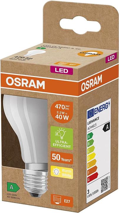 Image du produit Osram Filament Led Classic A (E27, 2.50 W, 470 lm, 1 x, A)