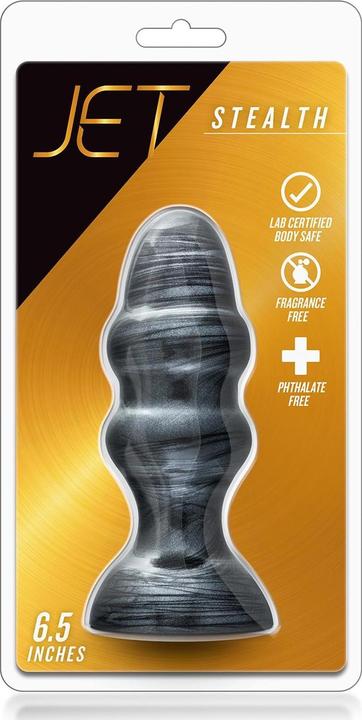 Actual product image Blush Jet Stealth - 6.5" Large Double Ripple Butt Plug - Prostate Stimulating Anal Toy Men & Women - Up to