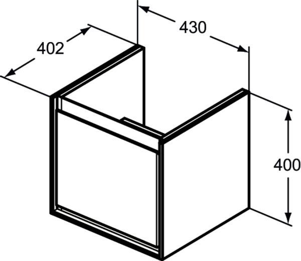 Produktbild Ideal Standard IDS Waschtischunterschrank CONNECT AIR 435mm f Cube Air 50cm b. ma / weiss matt (43 x 40 x 40 cm)