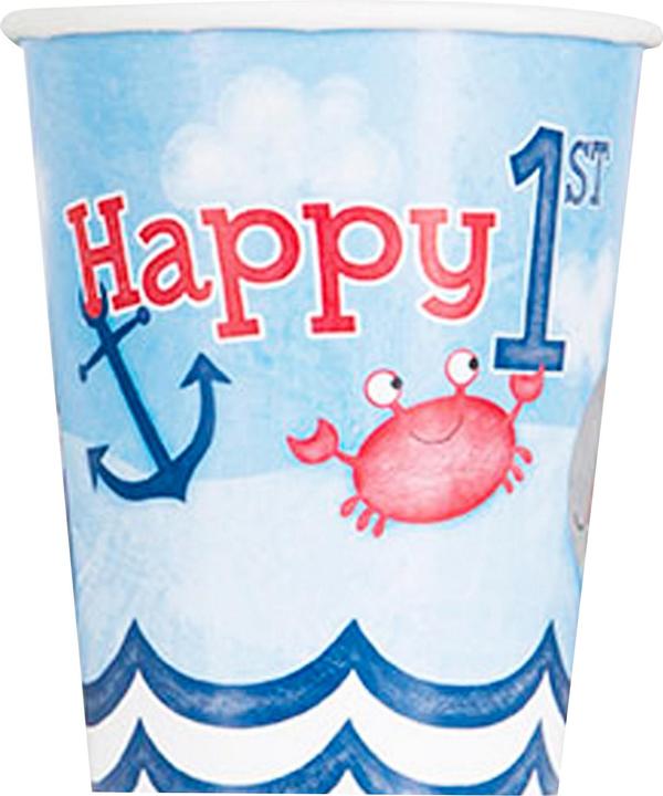 Image du produit Unique Party - Bicchieri di carta monouso con scritta Happy 1st Birthday - pacco da 8 (8 x)