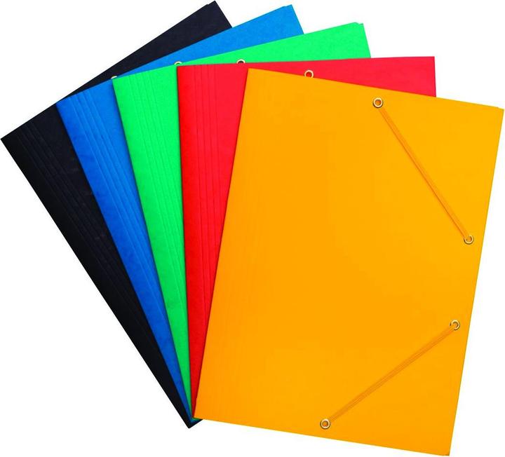 Actual product image Office Products Elastic folder, pressboard, a4, 390 g/m2, 3-flap, assorted colours (A4)