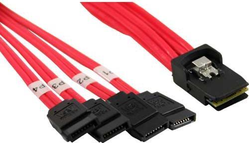 Image du produit InLine Câble SAS (OCF), 1x Mini-SAS vers 4x SATA