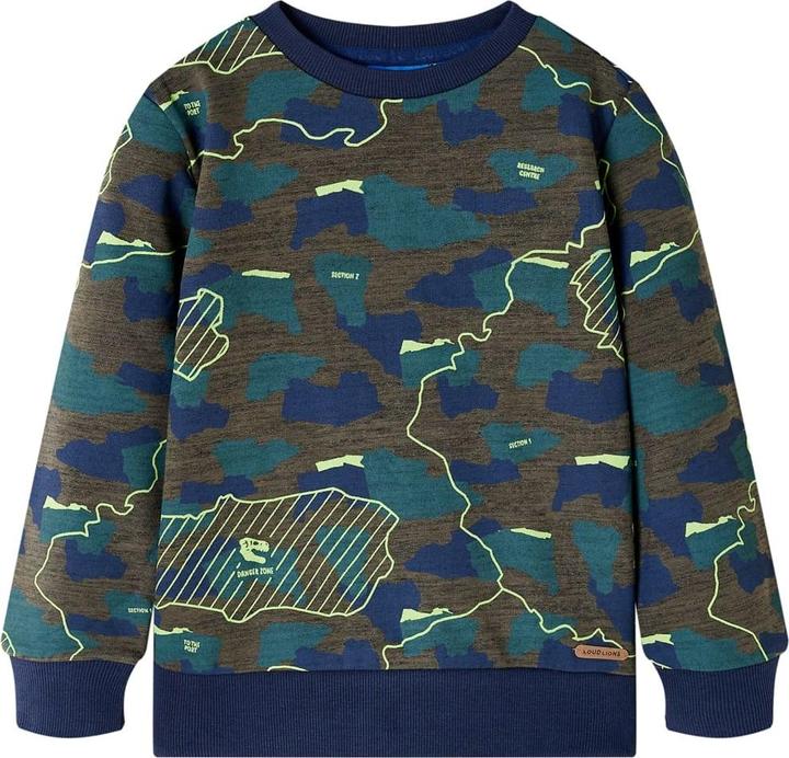 VidaXL Kinder-Sweatshirt Dunkles Khaki Melange 128,Material: 80 (128)
