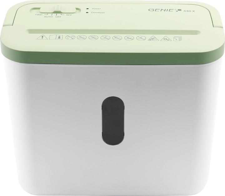Actual product image Olympia 440X document shredder with particle cut P-4, 4 x 38 mm, up to 4 sheets, white/green (Particle cut)