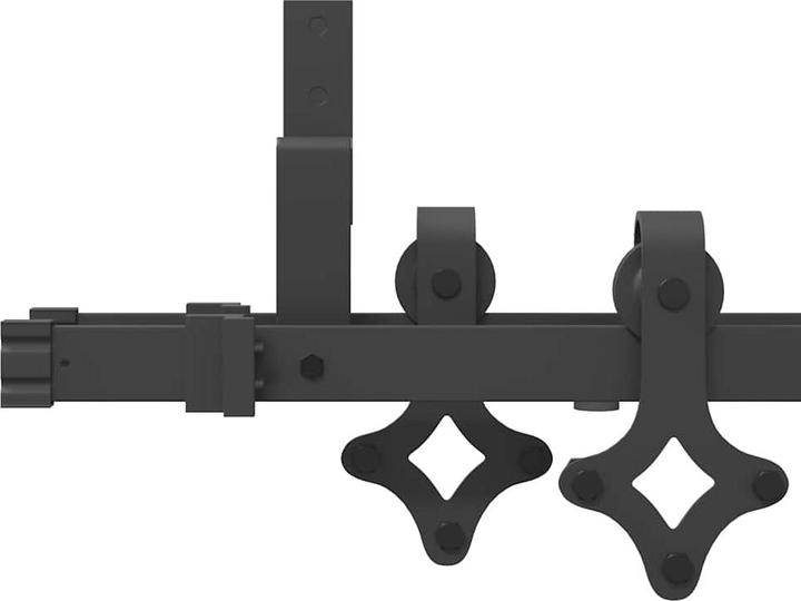 Actual product image VidaXL Sliding door fitting set 152.5 cm steel black Sliding door fitting set