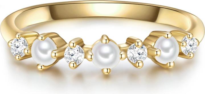 Immagine prodotto Glanzstücke München Donna Argento 925 Cubic Zirconia Perla d'acqua dolce coltivata Oro giallo - 31510 (58, 925 Argento)
