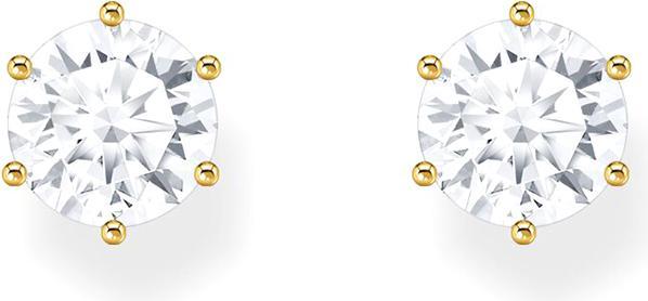 Produktbild Thomas Sabo Ohrstecker mit weissem Stein im Brillantschliff (925er Silber, 750 Gelbgold Vergoldung)