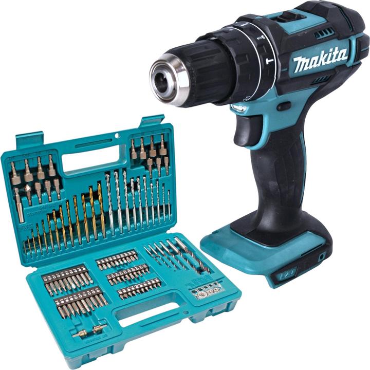 Image du produit Makita DHP 482 Z Akku Schlagbohrschrauber 18 V 62 Nm + 102 tlg. Bit Bohrer Set - ohne Akku, ohne (Fonctionnement sur batterie)