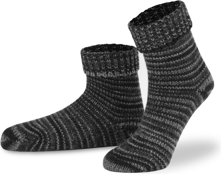 Normani 2 Paar Skandinavische Wollsocken mit Umschlag