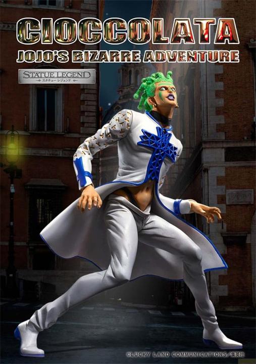 Actual product image Medicos Entertainment JoJo's Bizarre Adventure Part 5 Golden Wind Statue Legend PVC Statue Cioccolata 17 cm