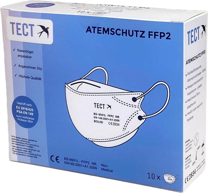 Immagine prodotto Tect Respiratore pieghevole FFP2 (FFP2, 10 x)