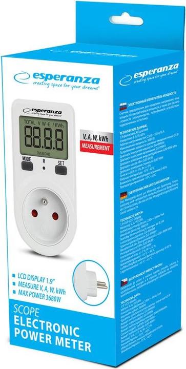 Actual product image Esperanza ELA102 Electronic electricity consumption meter
