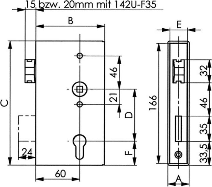 Produktbild Amf Schlosskasten 140U (Profilzylinder)