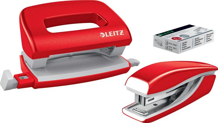 Produktbild Leitz Locher + Hefter WOW metallic rot