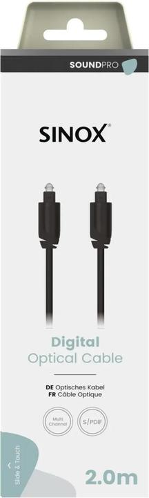 Image du produit Sinox Câble optique PRO. 2m. Grå/sort (2 m, TOSLINK)