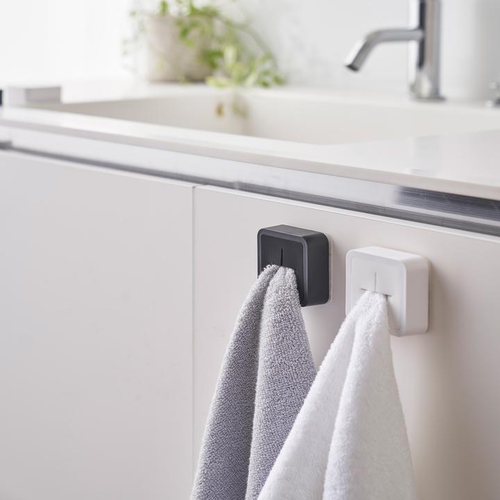 Actual product image Yamazaki TOWER adhesive hook towel rail