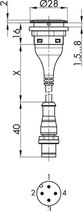 Produktbild Schlegel STLO M05 Drucktaster tastend IP65, IP67 1St.