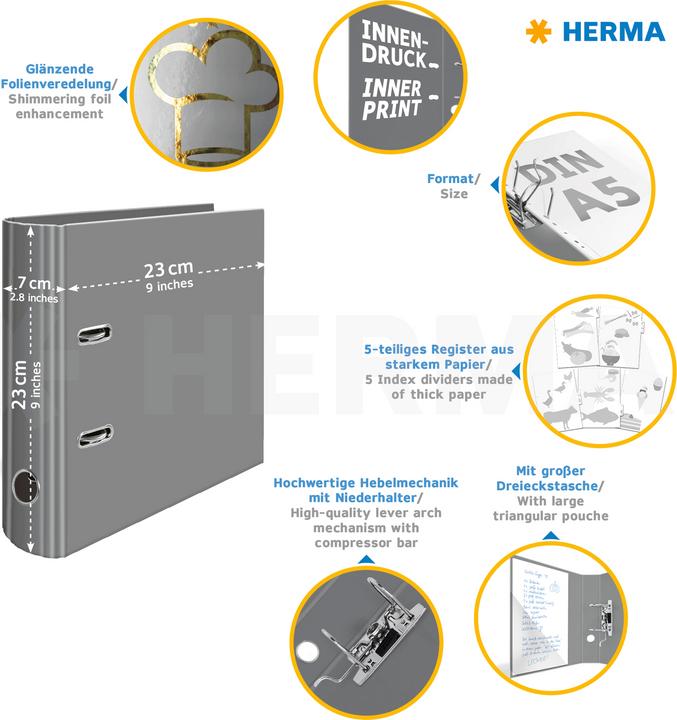 Produktbild HERMA Rezeptordner A5 (A5, 70 mm, 1 Stück)