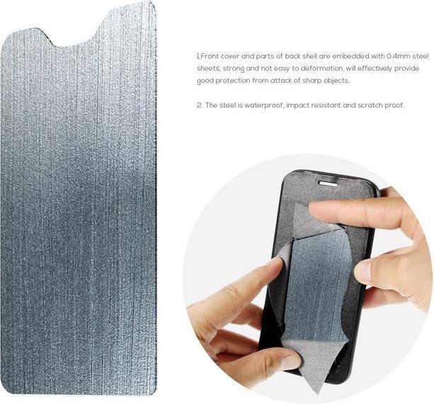 Image du produit MU Classic Housse en cuir avec lame en acier cousue (LG Q6, LG Q6+)