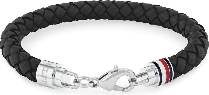 Tommy Hilfiger Iconic Braided Leather Armband (19 cm, Edelstahl, Leder)