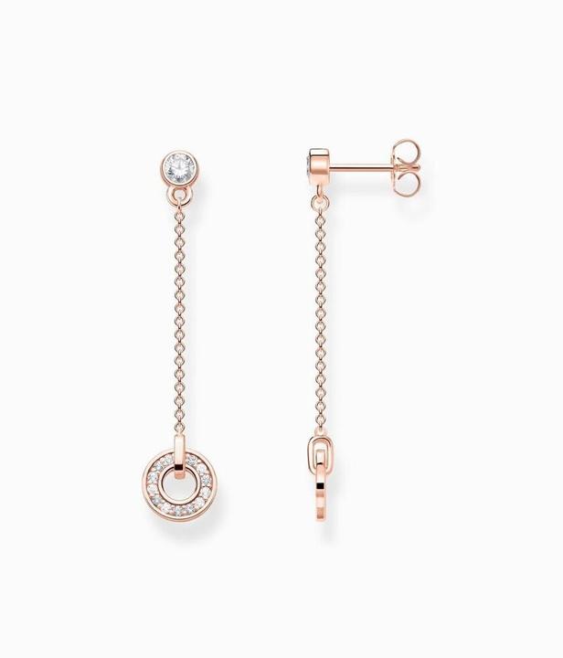 Immagine prodotto Thomas Sabo Orecchino a cerchio con pietre bianche in oro rosa (Argento 925)