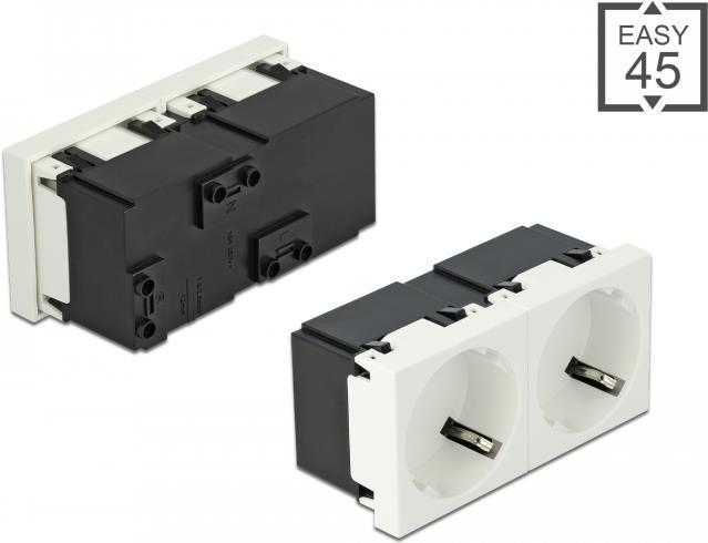 Immagine prodotto Delock Presa di contatto di protezione Easy 45 Disposizione a 2 pieghe a 45°