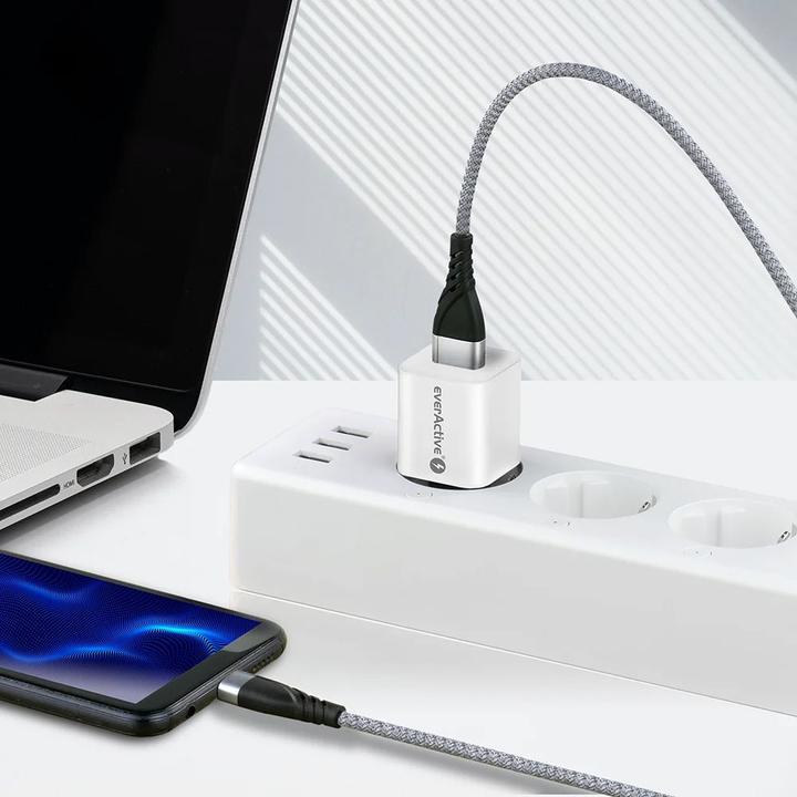 Actual product image Everactive USB/USB-C charger QC3.0 30W GaN technology White (30 W)