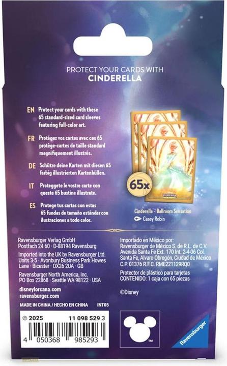 Image du produit Ravensburger Disney Lorcana TCG Kartenhüllen Cinderella (65)