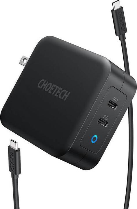 Productafbeelding Choetech PD6008 2xUSB-C PD 100W GaN netlader (100 W)