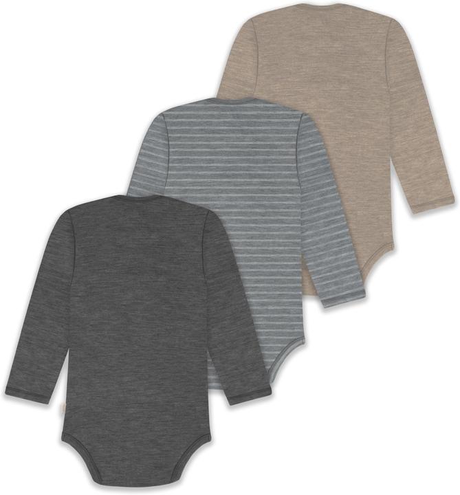 Produktbild Normani 3er Pack Baby Merino Body Langarm „Auckland" - 9383 (74)