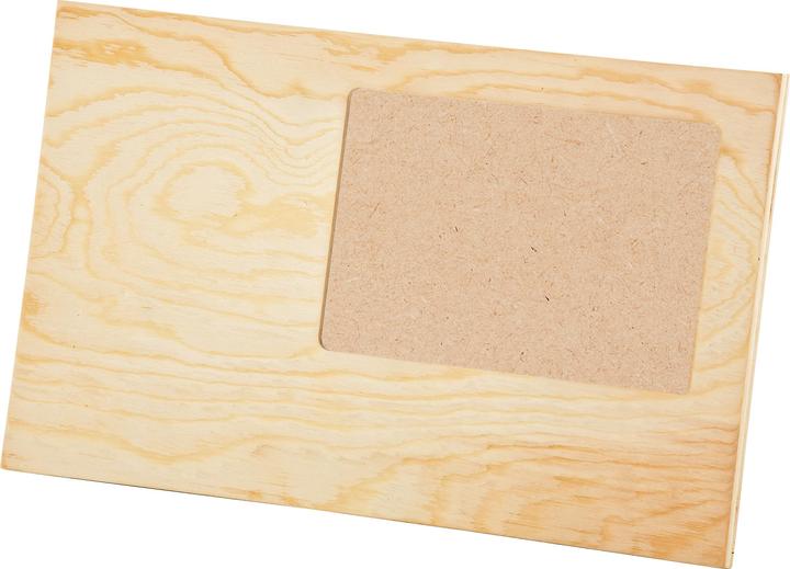 Actual product image VBS Picture frame "Scrap", pine wood, approx. 29x18cm, picture cut-out approx. 15x10cm (15 x 10 cm)