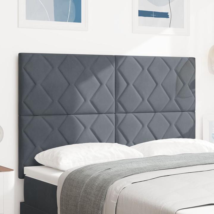 Produktbild VidaXL Kopfteil Diamantblock-Design Dunkelgrau 140 cm Velours (40 x 7 cm)