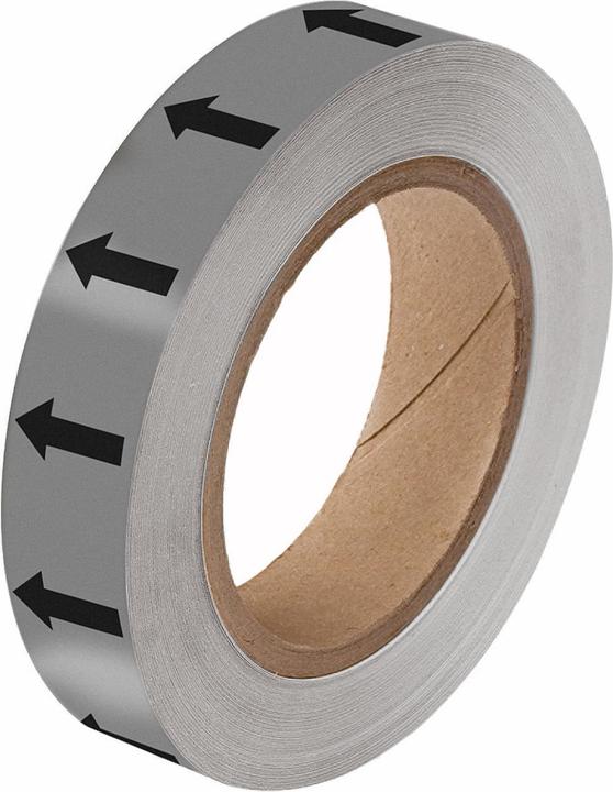 Produktbild Brady Markierungsband mit Richtungspfeilen, 25mm x 33m, Schwarz/Grau