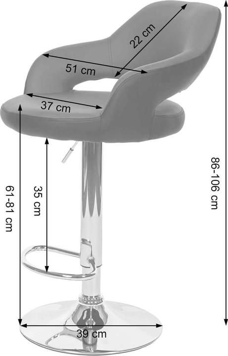 Image du produit Swisshandel24 2x tabouret de bar, chaise de bar tabouret de bar pivotant, avec dossier similicuir noir-blanc