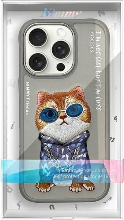 Produktbild Nimmy case iPhone 16 Pro 6.3" gray Glasses Cool Cat (Apple iPhone 16 Pro)