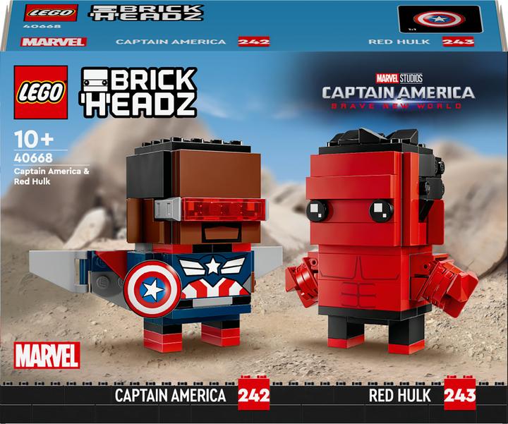 Produktbild LEGO BrickHeadz Super Heroes Captain America & Red Hulk (40668, LEGO Brickheadz)