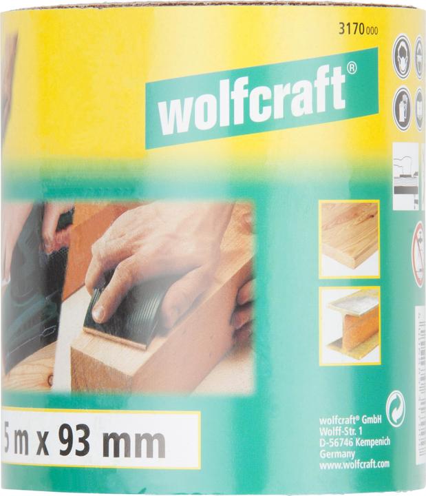 Produktbild wolfcraft wolfcraft 1 Schleifpapierrolle Kor. K120, 5mx93mm (120)