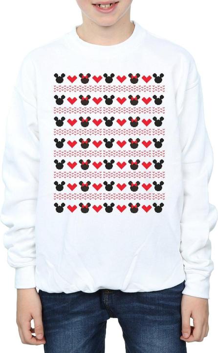 Disney Mickey And Minnie Christmas Hearts Sweatshirt Jungen (140, 146)